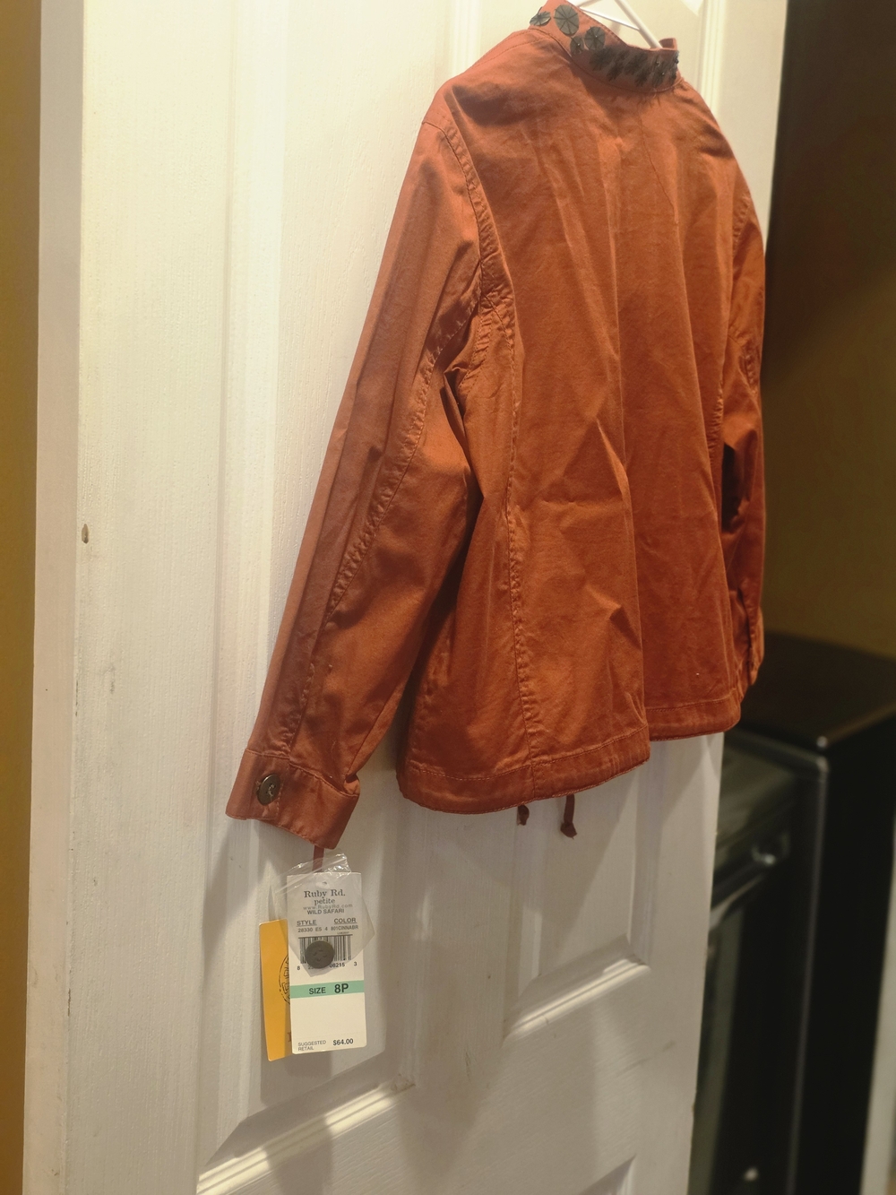 Ruby Rd. Rust Orange Button-Front Jacket - Picture 8 of 9